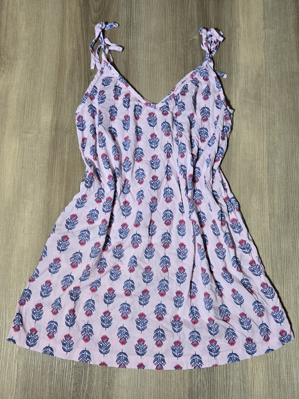 Pink Floral Tie-Shoulder Sundress
